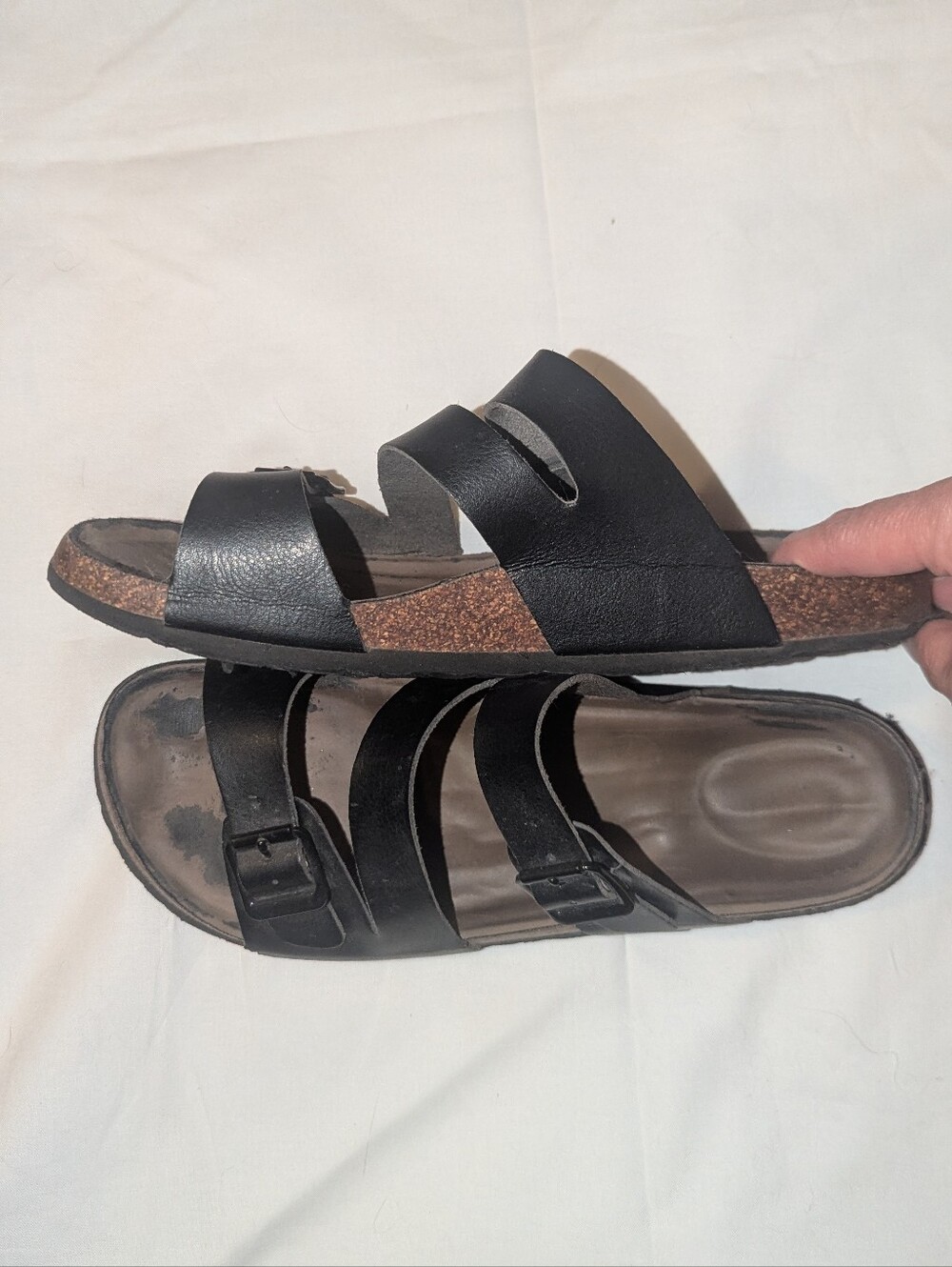 Black Strappy Sandals - Women's Size 8